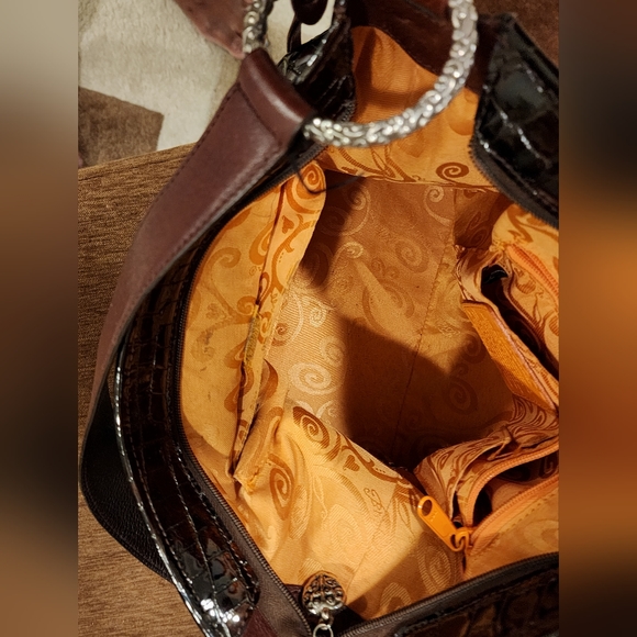 Brighton Embross Snake Print Shoulder Bag - Picture 14 of 15